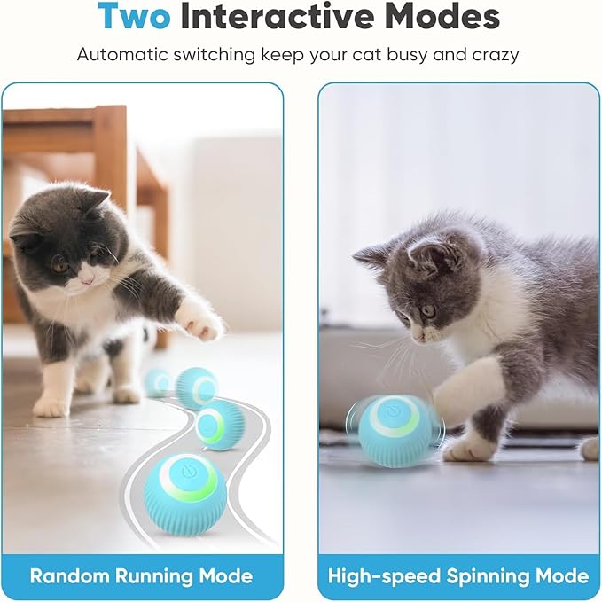 LED Interactive Cat Ball Toy – Rolling Light Up Toy for Cats