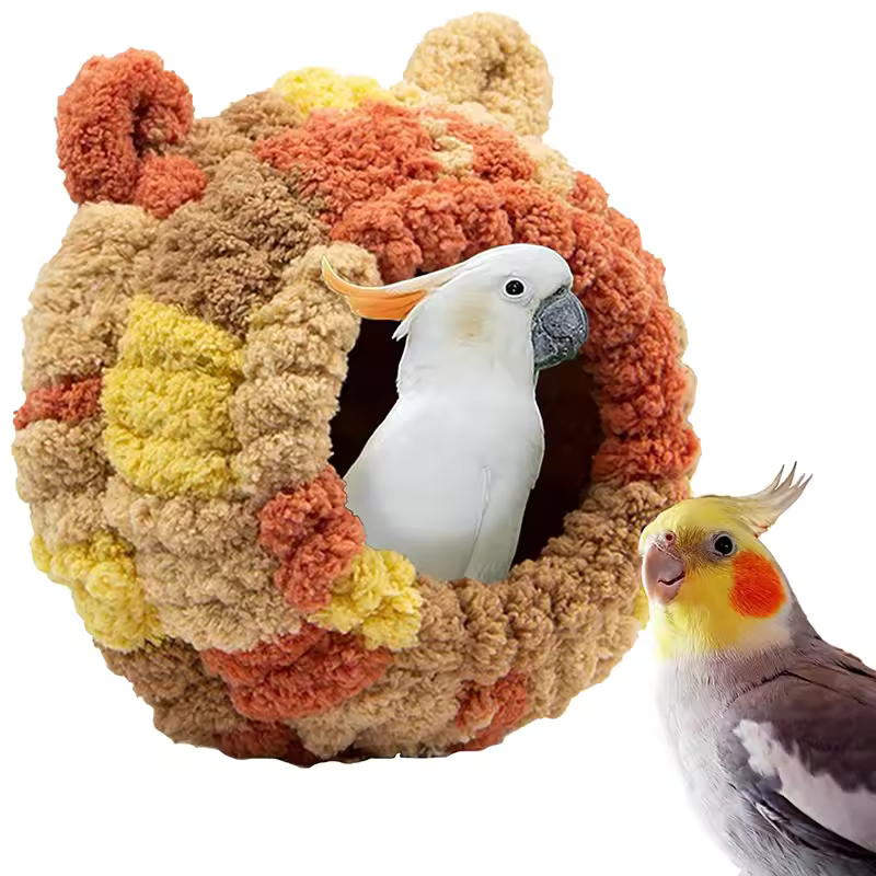 Plush Bird Nest Hideaway – Warm Hanging Hammock House for Birds